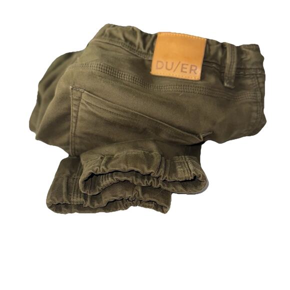 DU/ER Mens Green Pants 34x29 N2X Slim Fit No Sweat Jogger Taper MJNS1100 Cargo - Picture 7 of 11